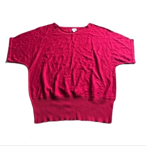 Worthington 1X Women’s Plus-size red dolman sleeve scoop neck holiday sweater‎